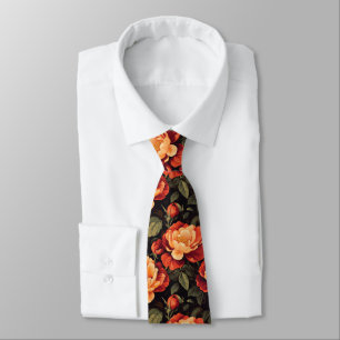 Artistic Dads Fathers Day Gifts Rose Flower Neck Tie