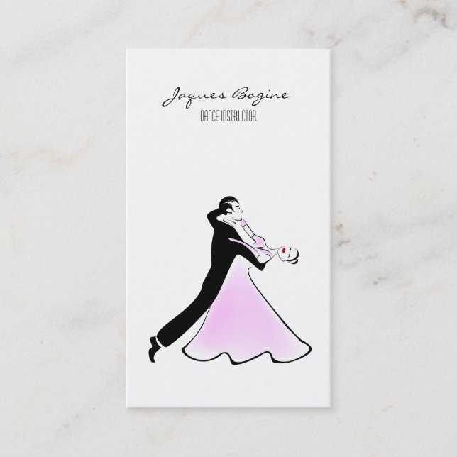 Artistic Dancer Ballroom Dancing Couple Business Card (Front)