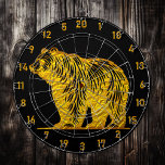 Artistic Dart Board for Nature Lovers<br><div class="desc">1. Introducing the Golden Bear Dart Board, a striking centerpiece that combines functionality with a touch of rustic charm. This unique dart board features a beautifully crafted image of a majestic golden grizzly bear standing proudly, gazing ahead with an air of confidence. The vibrant gold tones of the bear contrast...</div>