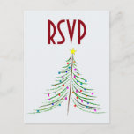 [ Thumbnail: Artistic Decorated Christmas Tree RSVP Postcard ]
