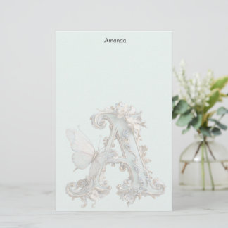 Artistic Decorated Letter A Stationery