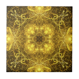 Artistic Decorative Gold Fractal Design_Tiles Ceramic Tile