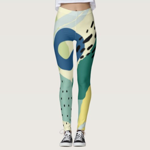 Artistic design Elegant watercolor yoga pants