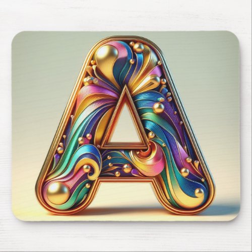 Artistic Design Initial A Mouse Pad