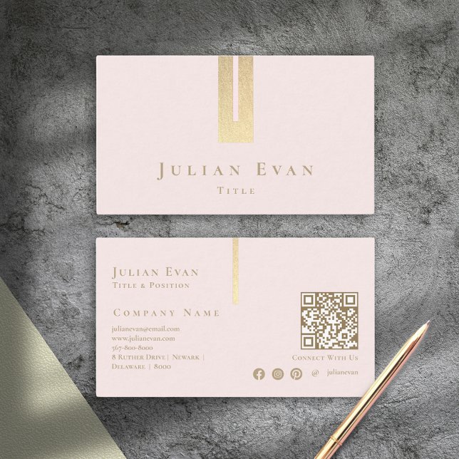 Artistic Detail Blush Pink and Gold Business Card (Artistic Detail Blush Pink and Gold Business Card)