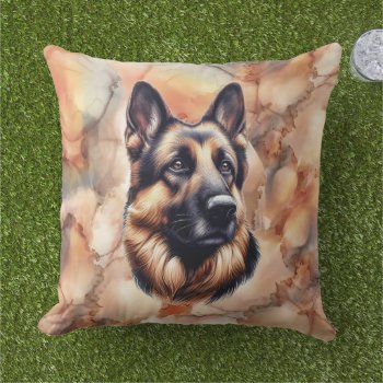 Artistic Dog Face Outdoor Throw Pillow by FantasyPillows at Zazzle