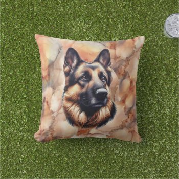 Artistic Dog Face Outdoor Throw Pillow by FantasyPillows at Zazzle