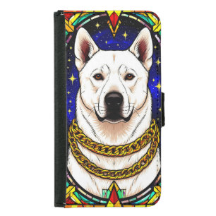 Artistic Dog Stained Glass Portrait Samsung Galaxy S5 Wallet Case