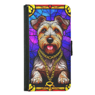 Artistic Dog Stained Glass Portrait Samsung Galaxy S5 Wallet Case