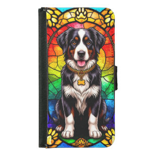Artistic Dog Stained Glass Portrait Samsung Galaxy S5 Wallet Case