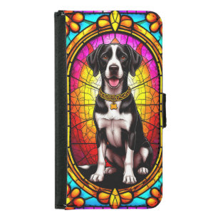 Artistic Dog Stained Glass Portrait Samsung Galaxy S5 Wallet Case