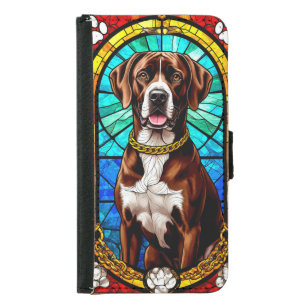 Artistic Dog Stained Glass Portrait Samsung Galaxy S5 Wallet Case