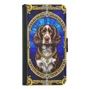Artistic Dog Stained Glass Portrait Samsung Galaxy S5 Wallet Case