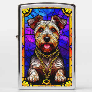 Artistic Dog Stained Glass Portrait Zippo Lighter