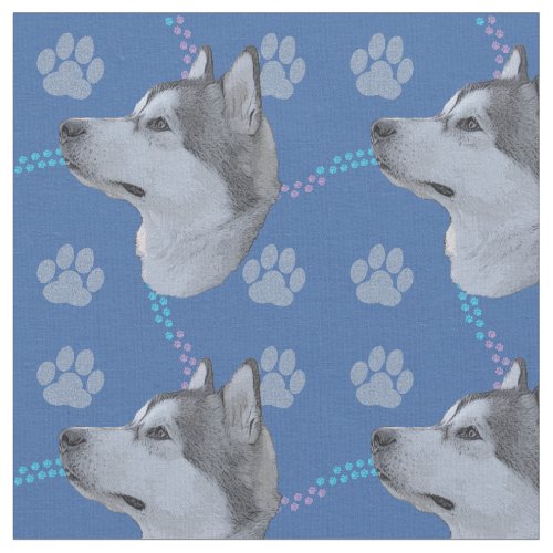 Artistic Dogs _ Alaskan Malamute v1 Fabric
