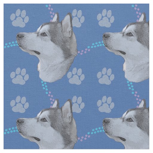 Artistic Dogs - Alaskan Malamute v1 Fabric