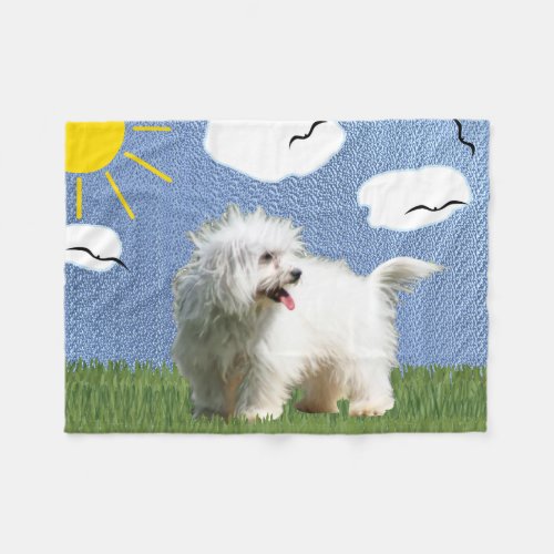 Artistic Dogs _ Coton de Tulear v3 Fleece Blanket