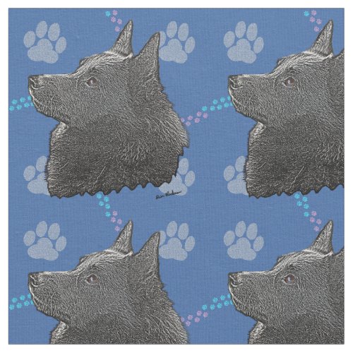 Artistic Dogs _ Schipperke Fabric