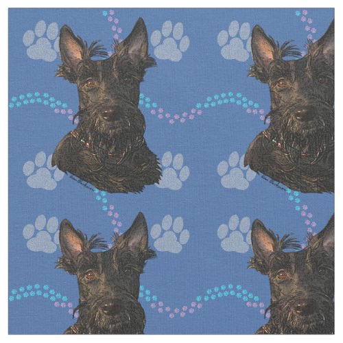 Artistic Dogs _ Scottish Terrier v1 Fabric