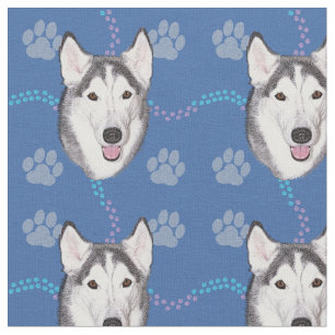 Artistic Dogs - Siberian Husky v1 Fabric