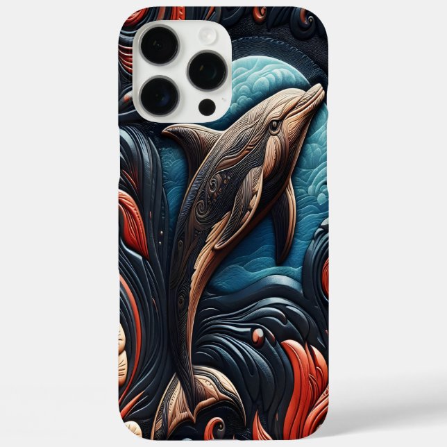 Artistic Dolphin Swirl Design Case-Mate iPhone Case (Back)