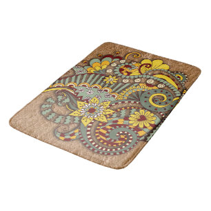 Artistic-doodle-drawing art bath mat