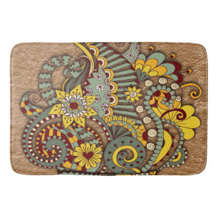 Artistic-doodle-drawing art bathroom mat