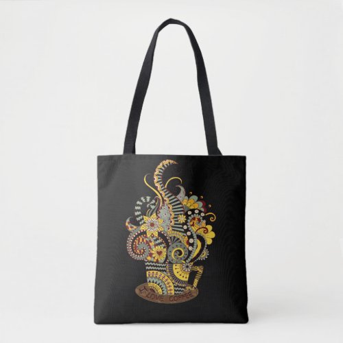 Artistic_doodle_drawing art tote bag