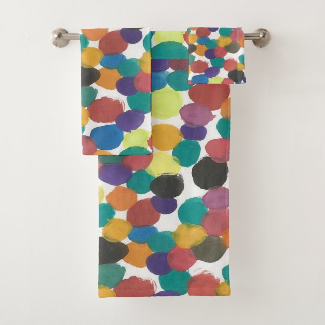 Artistic Dots Abstract  Bath Towel Set (Insitu)