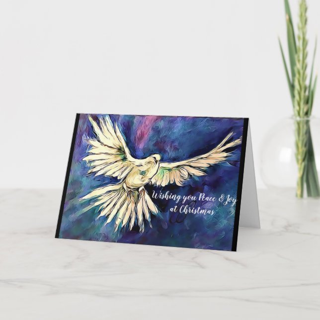 Artistic Dove Christmas Card, Uplifting art card (Front)