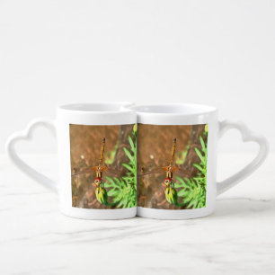 Artistic Dragonfly Resting On A Flower Head Coffee Mug Set