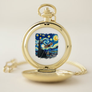 Artistic Dragonfly Shirt Van Gogh Starry Night Dra Pocket Watch