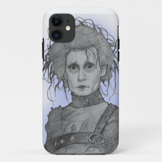 artistic drawing edward scissors' hands iPhone 11 case
