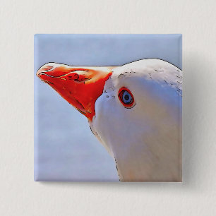 Artistic Duck Black Outline Art Tapestry Button