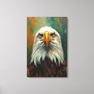 Artistic Eagle Portrait – Vibrant Oil Painting Canvas Print