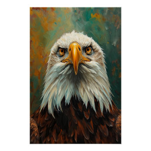 Artistic Eagle Portrait – Vibrant Oil Painting Poster