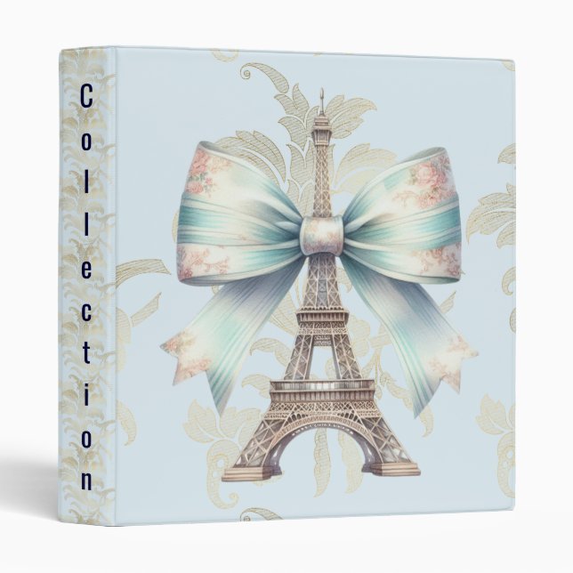 Artistic Eiffel Tower 3 Ring Binder (Front/Spine)