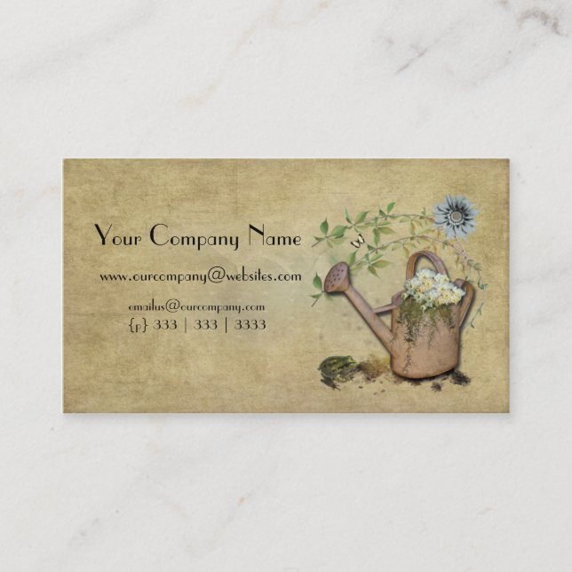 Artistic, Elegant- Water Can- Garden Things- 3 Business Card (Front)