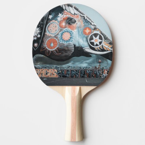 Artistic elephant graffiti designed ping pong paddle