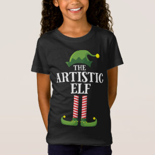Artistic Elf Matching Family Christmas Party Art E T-Shirt