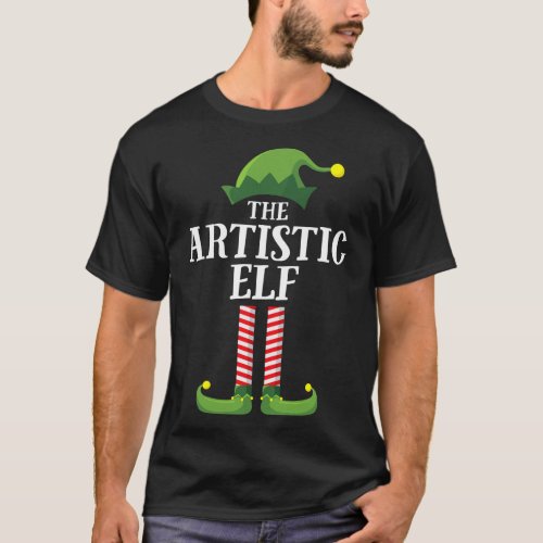 Artistic Elf Matching Family Group Christmas Party T_Shirt