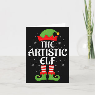 Artistic Elf Xmas Family Matching Elf Squad Christ Card