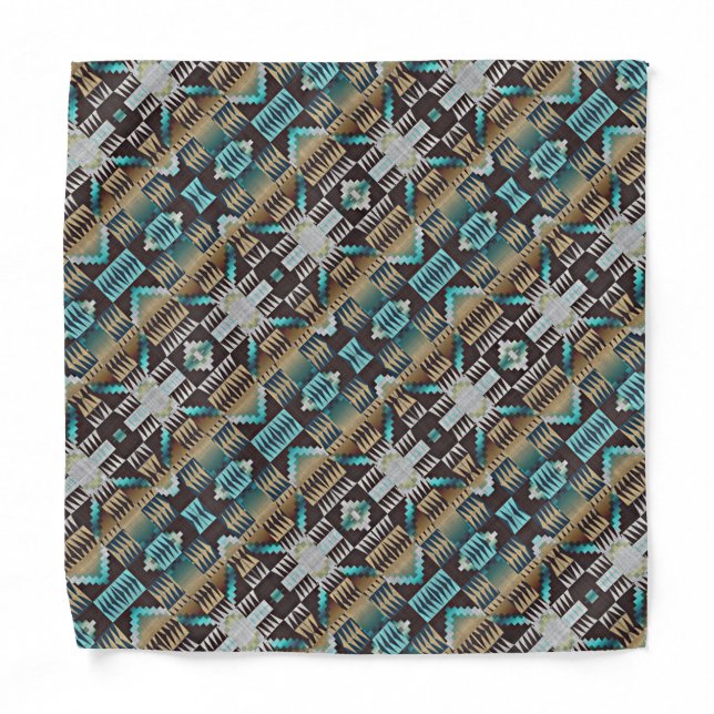 Artistic Ethnic Tribal Art Pattern Bandana (Front)