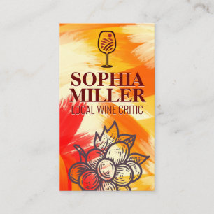 Artistic   Expressive Winery Business Card
