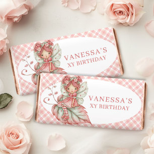 Artistic Fairy Girl Blush Floral Birthday Hershey  Bar Favors