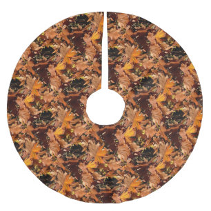 Artistic Fall Leaves In Autumn Sunshine Brushed Polyester Tree Skirt