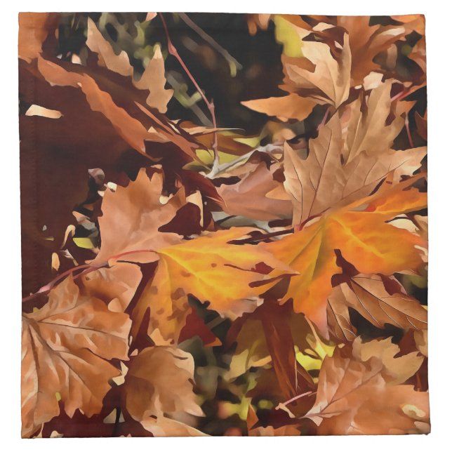 Artistic Fall Leaves In Autumn Sunshine Cloth Napkin (Front)