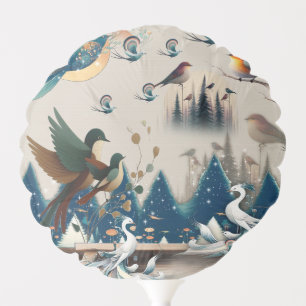 Artistic Fantasy, Bird Drawings in Colour Balloon