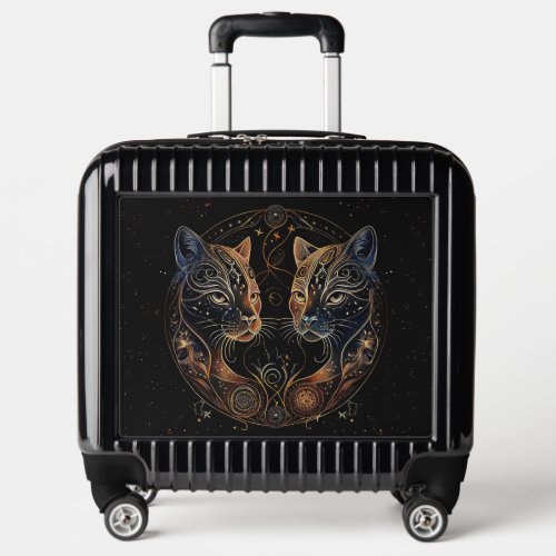 Artistic Feline Circle Twin Cats Luggage