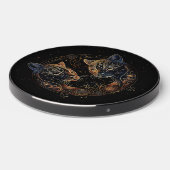 Artistic Feline Circle Twin Cats Wireless Charger (Front 2)
